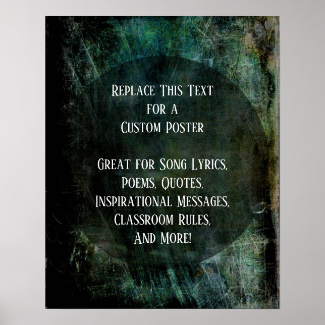 Your Favorite Quote Dark Intense Grunges on Circle Poster (Front)