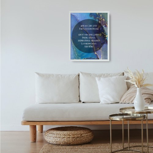 Your Favorite Quote Over Abstract Alcohol Ink Poster