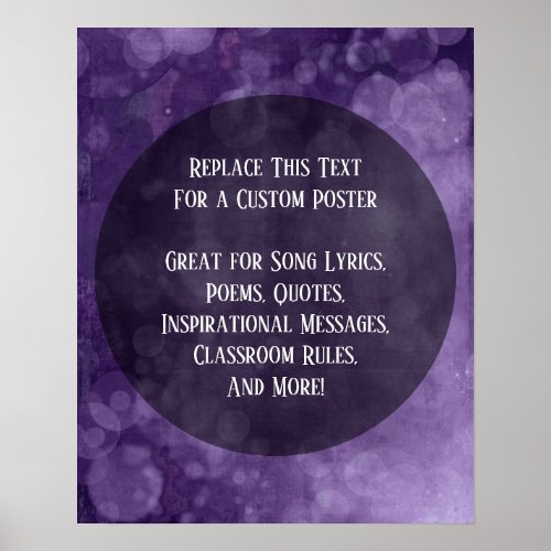 Your Favorite Quote Purple Grunge Artwork Circles Poster
