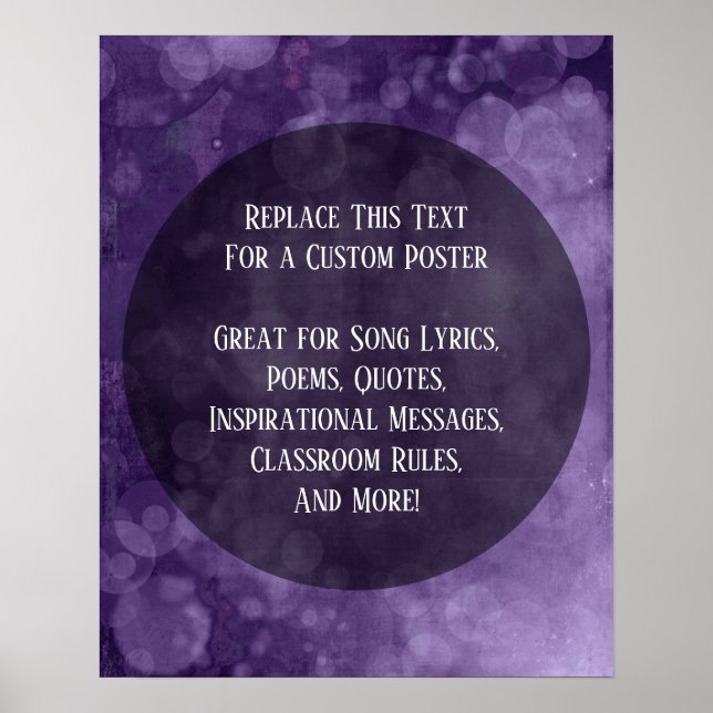 Your Favorite Quote Purple Grunge Artwork Circles Poster (Front)