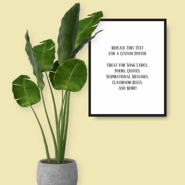 Your Favorite Quote Simple Black on White Poster (Creator Uploaded)