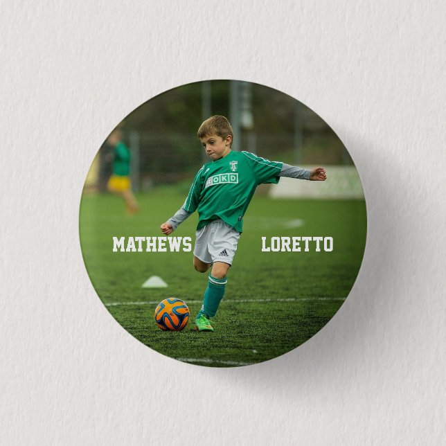 Your favorite Soccer Player name and Photo Button (Front)