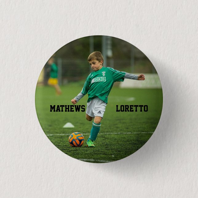 Your favorite Soccer Player name and Photo Button (Front)
