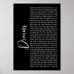 Your favorite song lyrics and music made into wall poster