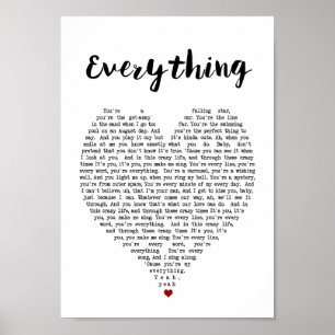 Your favorite song lyrics and music made into wall poster