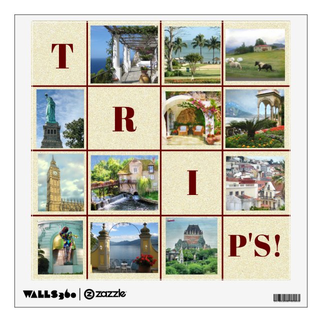 YOUR FAVORITE TRAVEL MEMORIES PHOTO COLLAGE WALL DECAL (Front)