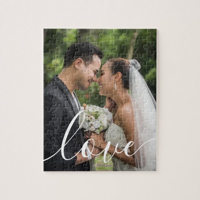 Your Favorite Wedding Photo Script Love Jigsaw Puzzle (Vertical)