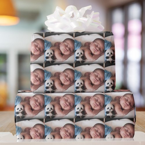 Your Favourite Baby Photo Script Name Wrapping Paper