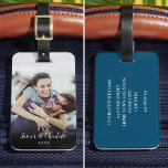 Your Favourite Couple Photo Luggage Tag<br><div class="desc">Personalize with your favorite couple photo featuring your names and the year,  creating a unique memory and gift. A lovely keepsake to treasure! Designed by Thisisnotme©</div>
