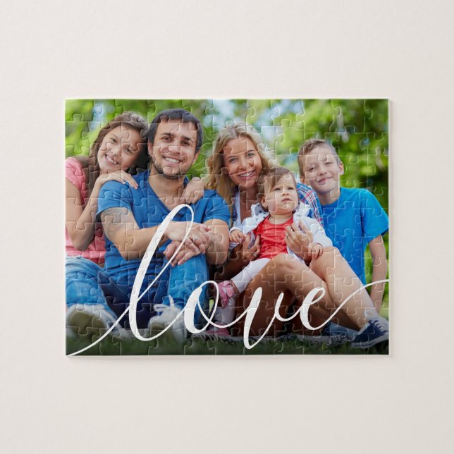 Your Favourite Family Photo Love Script Jigsaw Puzzle (Horizontal)