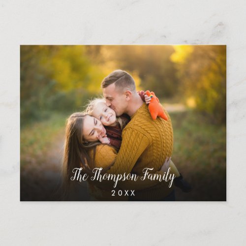 Your Favourite Family Photo Script Name Holiday Postcard