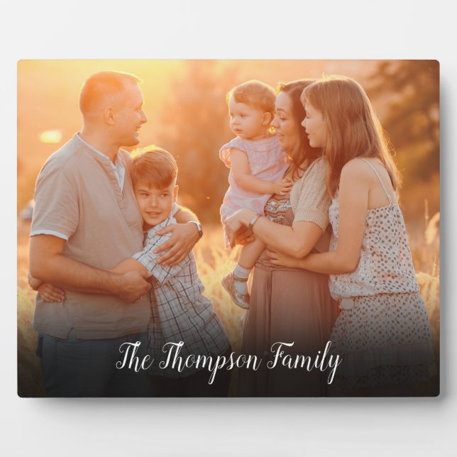 Your Favourite Family Photo Script Name Plaque (Front)