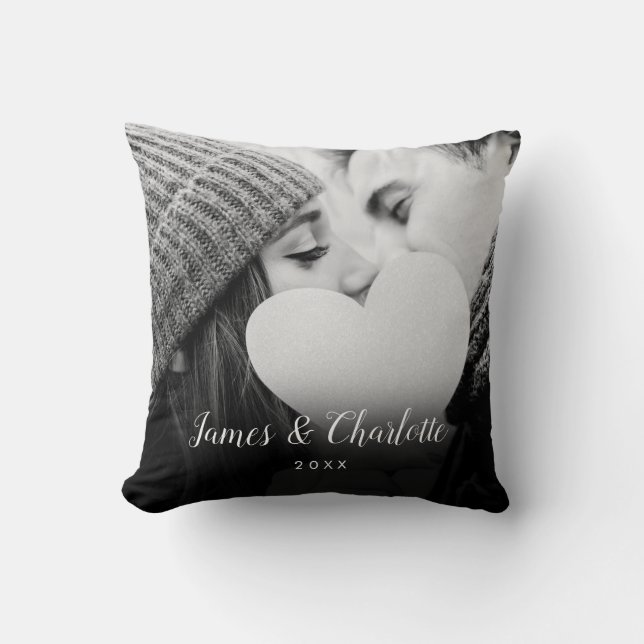 Your Favourite Photo Script Name Throw Pillow (Front)