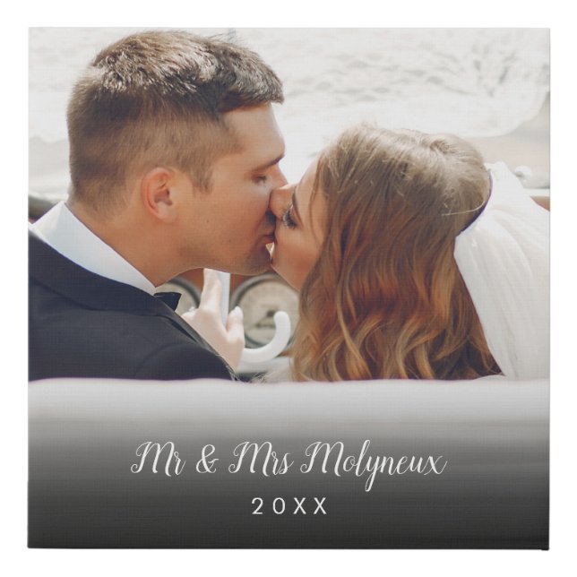Your Favourite Wedding Photo Faux Canvas Print (Front)