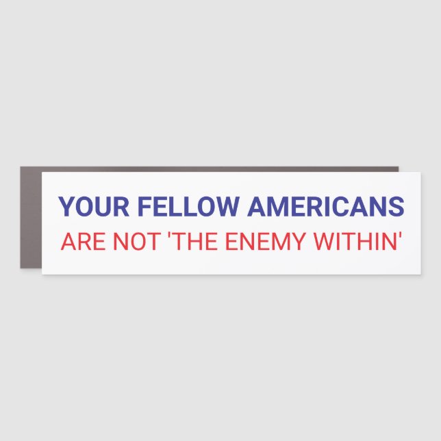 Your Fellow Americans Unity Political  Car Magnet (Front)