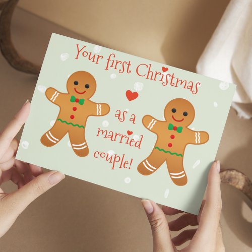 Your First Christmas as Mom  Dad  Gingerbread Men Postcard