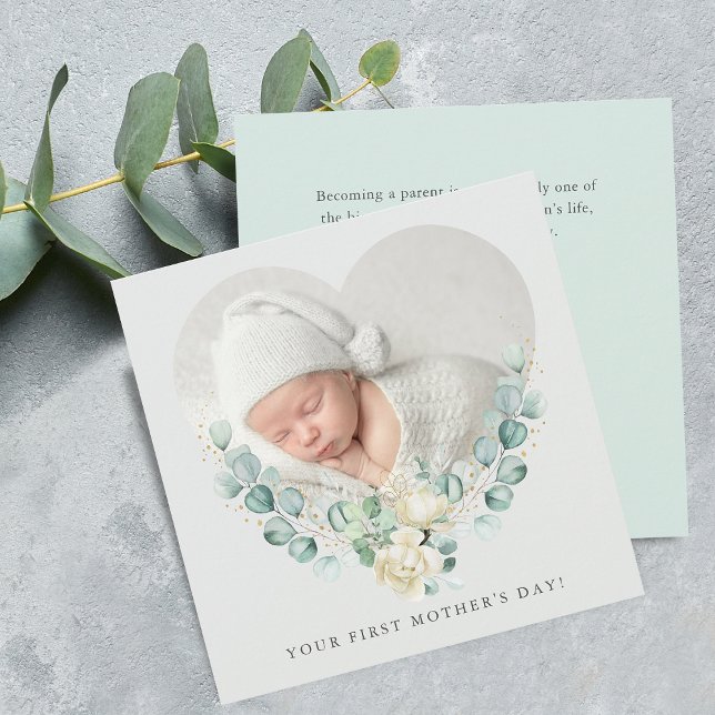 Your First Floral Photo Mother's Day Flat Card (Your First Floral Photo Mother's Day Flat)