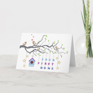 'Your first home' moving in couples greeting card