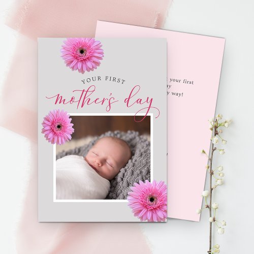 Your First Mothers Day Daisy Photo  Flat Card