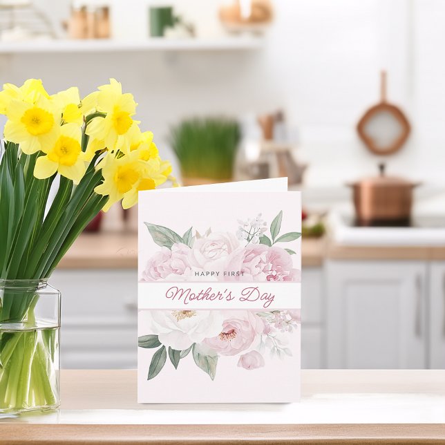 Your First Mother's Day Peony Flowers Card (Your First Mother's Day Peony Flowers Card)