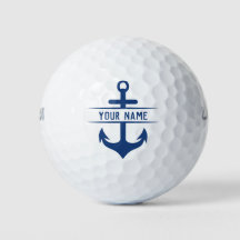 Your First Name Funny Navy Blue Anchor Monogram