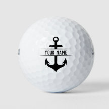 Your First Name Funny Navy Blue Anchor Monogram