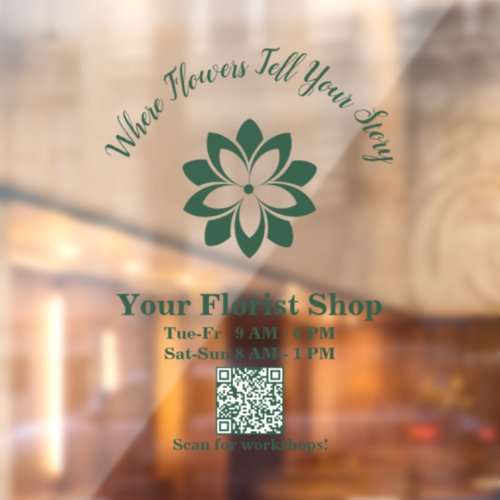Your Florist Shop Custom Cling Vinyl Sign