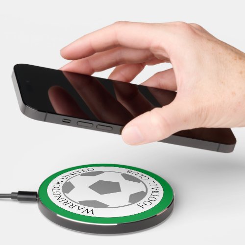 Your Football Club Name _ Green Wireless Charger