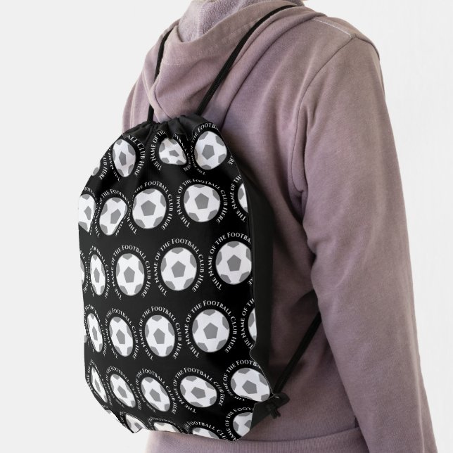 Your Football Team in Black & White Drawstring Bag (Insitu)
