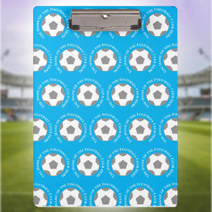 Your Football Team in Sky Blue. Football Coach Clipboard