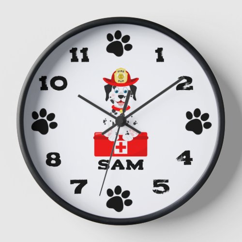 Your Friend Fire Pup Black Wooden Frame Clock