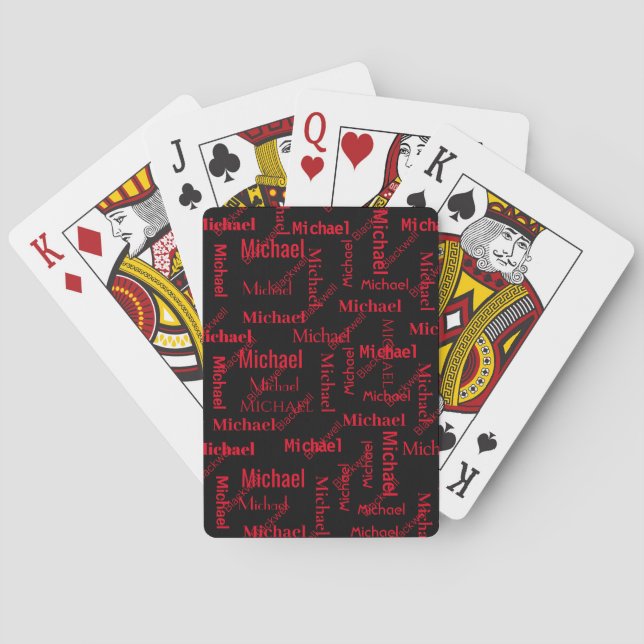 Your Full Name Custom Gift Easy Read Poker Cards (Back)