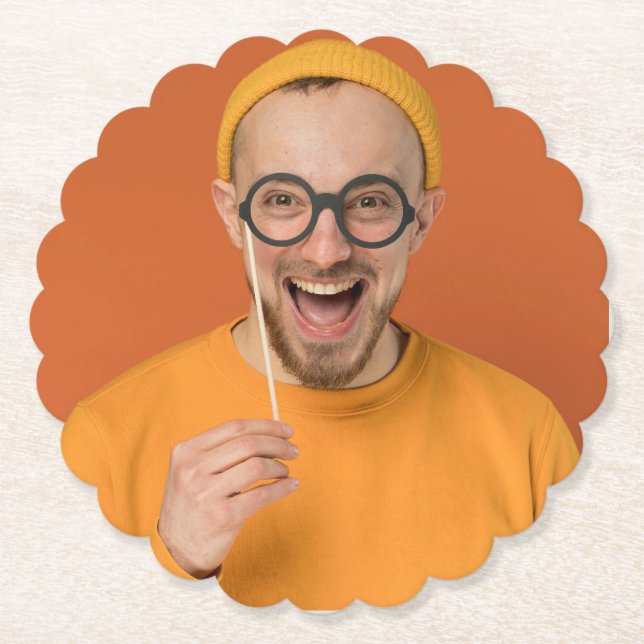 Your Funny Photo Selfie Upload Paper Coaster (Front)
