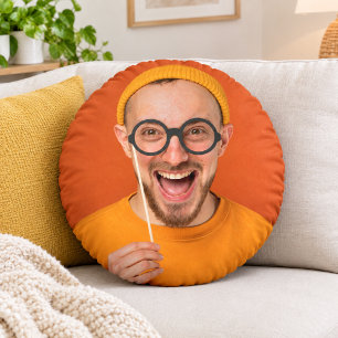 Your Funny Photo Selfie Upload Round Pillow