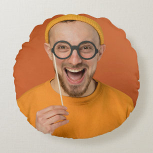 Your Funny Photo Selfie Upload Round Pillow