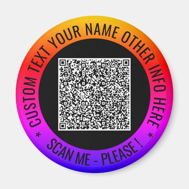 Your Funny QR Code and Custom Tex Magnet Template (Front)