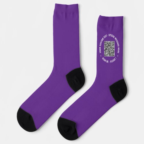 Your Funny QR Code and Custom Text Branded Socks