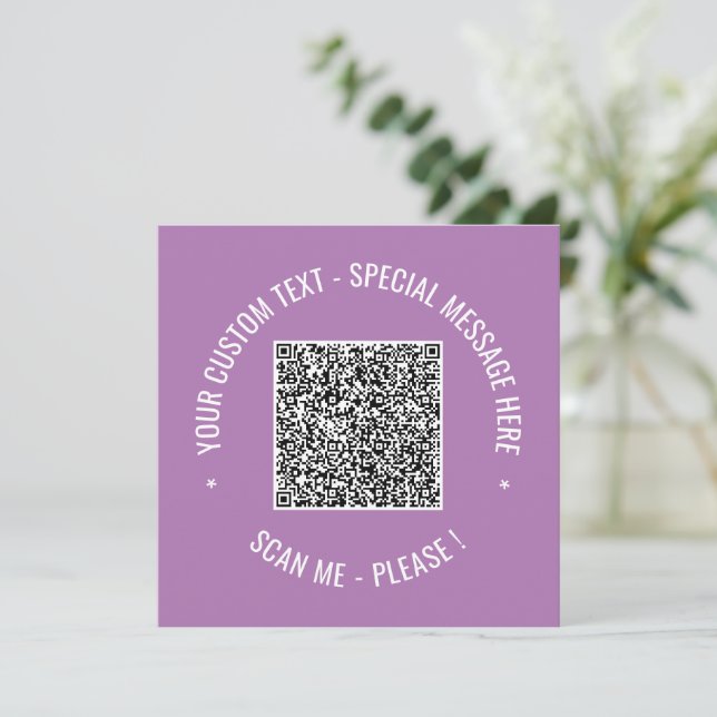 Your Funny QR Code and Text Greeting Card Template (Standing Front)