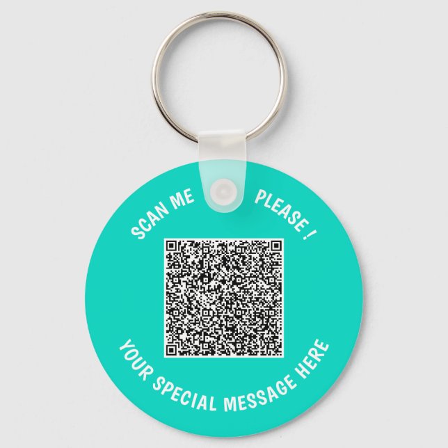 Your Funny QR Code Keychain Example Custom Text (Front)
