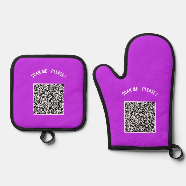 Your Funny QR Code Oven Mitt & Pot Holder Set Gift (Front)
