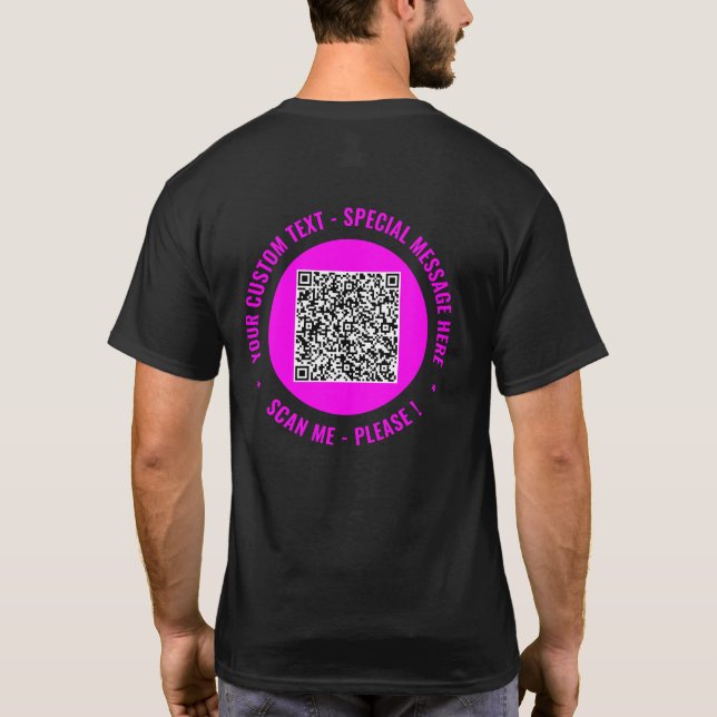 Your Funny QR Code T-Shirt Personalized Text (Back)