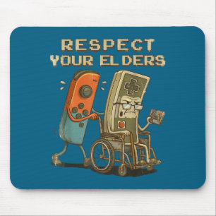 Your Funny Respect Elders Retro Gaming Gamer Mouse Pad