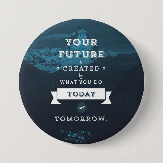 Your Future Is Created By What You Do Today Button (Front)