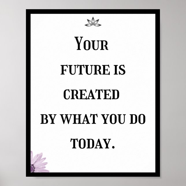 Your future is created by what you do today, Quote Poster (Front)