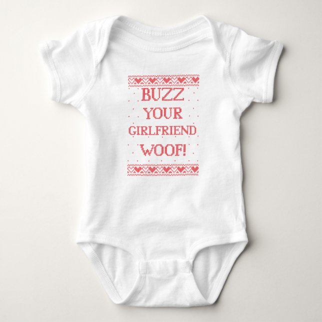 Your Girlfriend Funny Christmas Baby Bodysuit (Front)