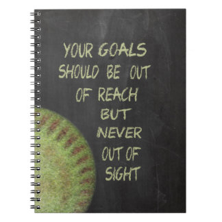 Your Goals Fastpitch Softball Chalkboard Notebook