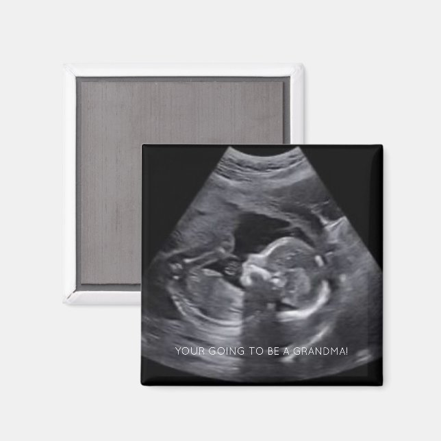 Your Going to be a GRANDMA Pregnant Sonogram PHOTO Magnet (Front/Back)