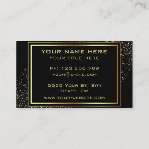 Your Gold Black Business Card with Golden Text
