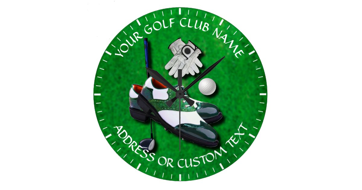 Your Golfer Golf Club Name Golf Club Owner Large Clock Zazzle