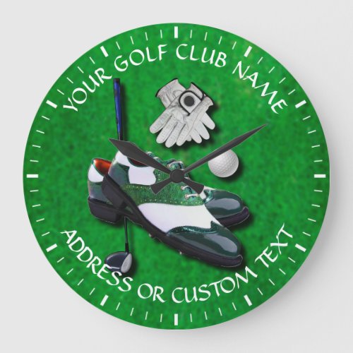 Your Golfer Golf Club Name Golf Club Owner Large Clock